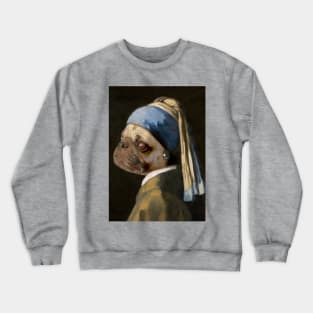 The Pug with a Pearl Earring Crewneck Sweatshirt